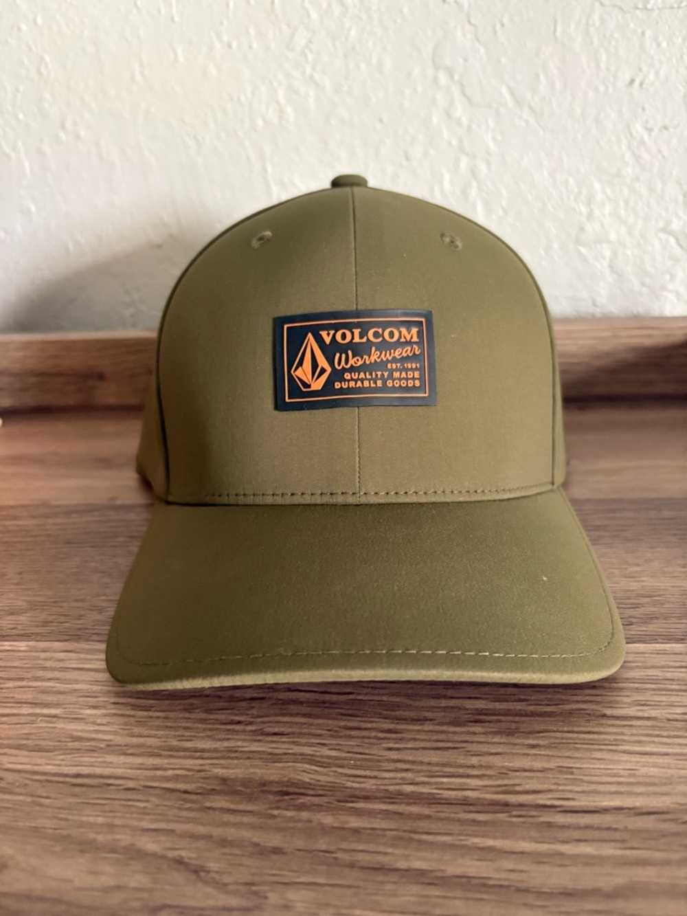 Volcom Olive and Black Logo Flexfit Cap